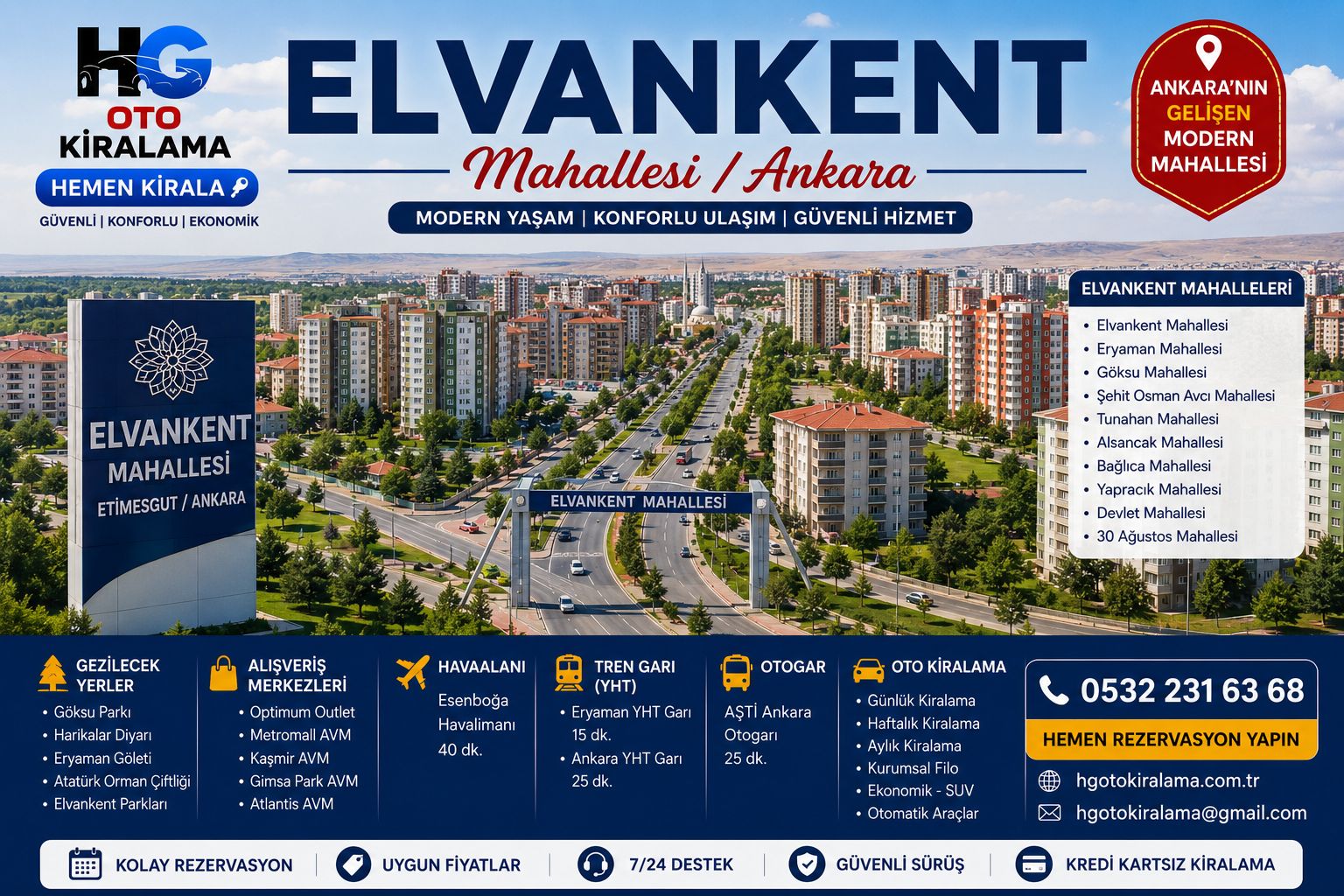 Elvankent araç kiralama: rezervasyon öncesi kontrol listesi